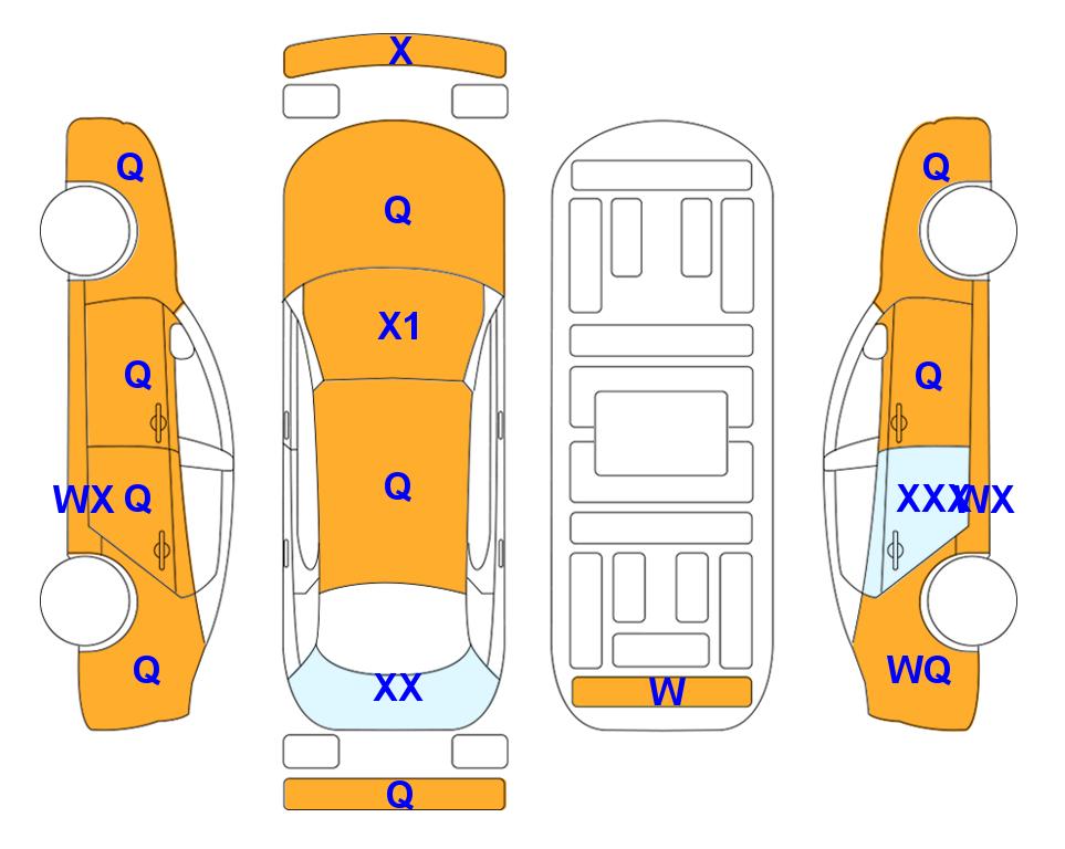 Схема состояния кузова Lotte для Hyundai ALL NEW AVANTE (G) 1.6 MODERN