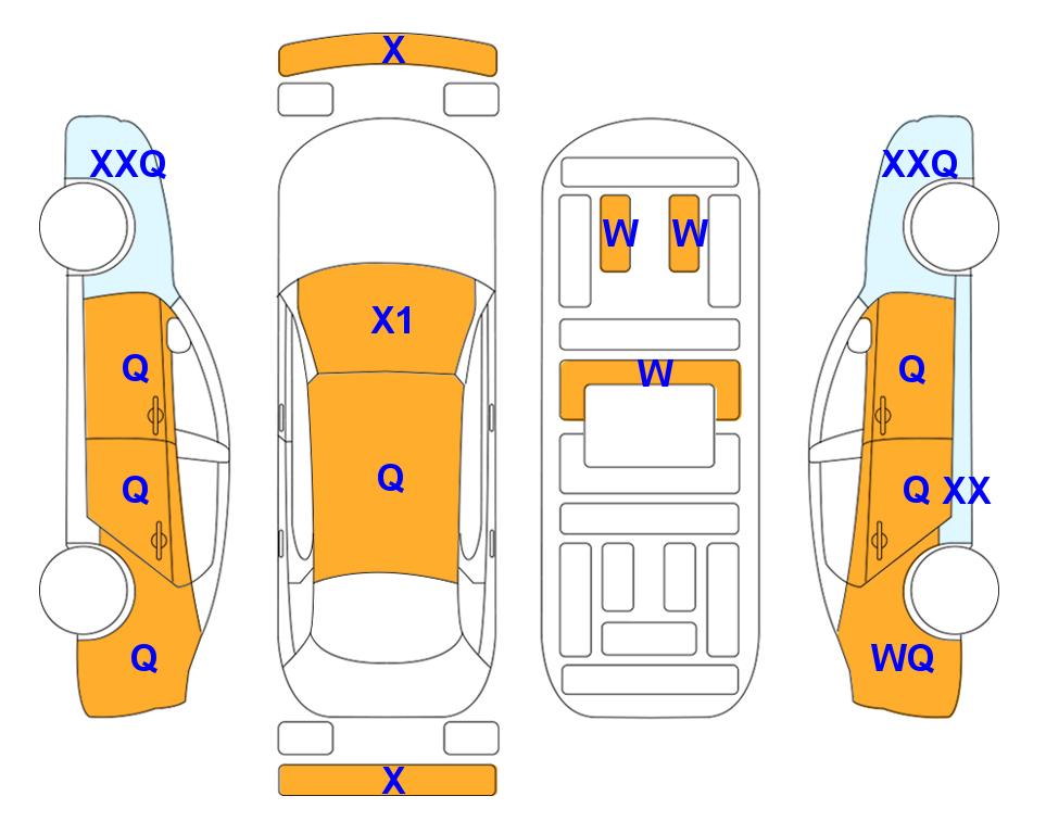 Схема состояния кузова Lotte для KIA THE NEW K3 (G) 1.6 Prestige