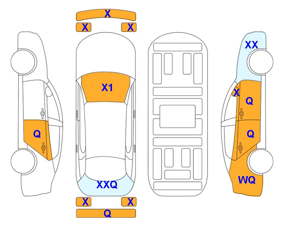 Схема состояния кузова Lotte для KIA SORENTO MQ4 (D) 2.2 Noblesse 5-Seater 4WD