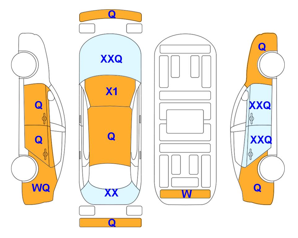 Схема состояния кузова Lotte для KIA EV6 (E) Standard Air 4WD