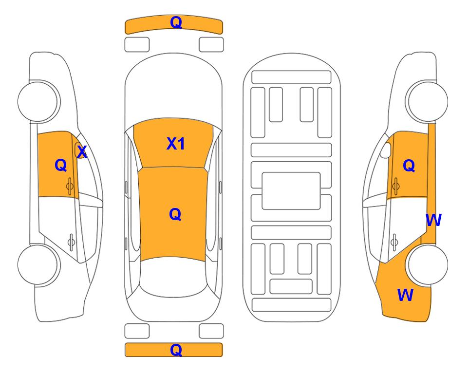 Схема состояния кузова Lotte для Hyundai ALL NEW AVANTE (G) 1.6 INSPIRATION