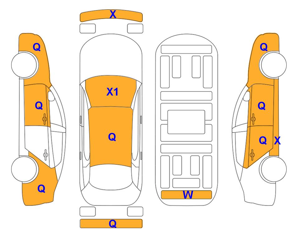 Схема состояния кузова Lotte для KIA MORNING URBAN (G) 1.0 VAN