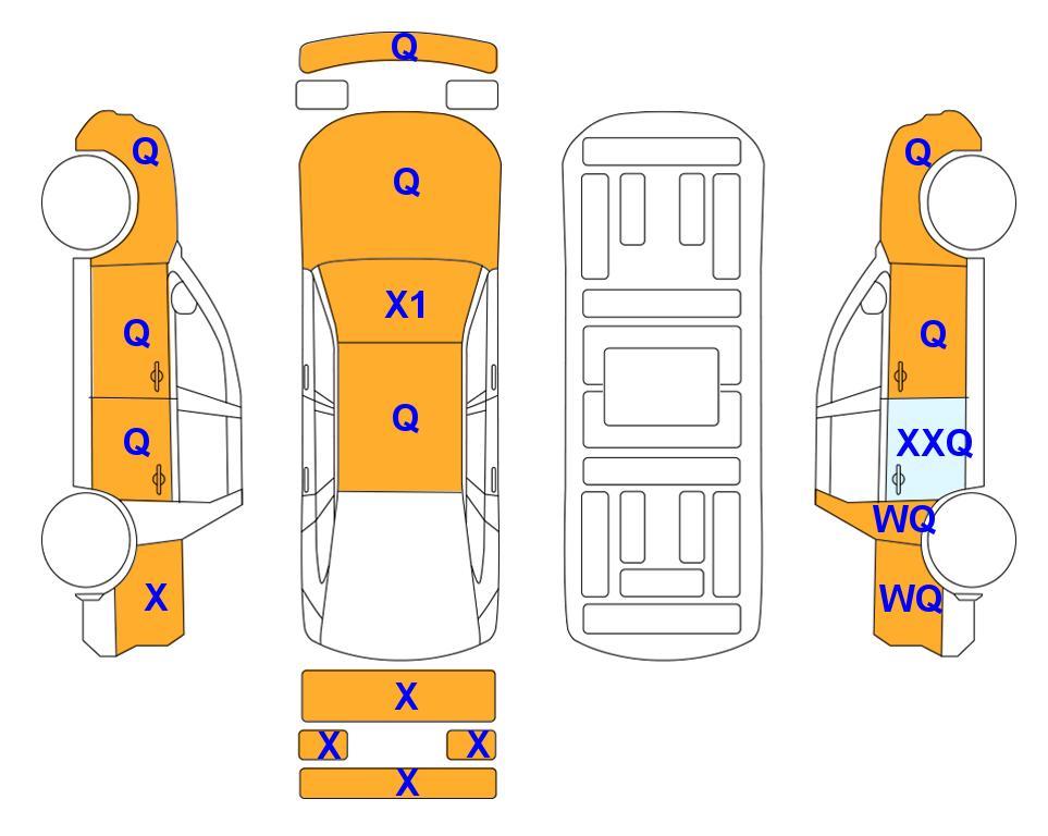 Схема состояния кузова Lotte для KGM / SsangYong THE NEW REXTON SPORTS (D) 2.2 Wild 4WD