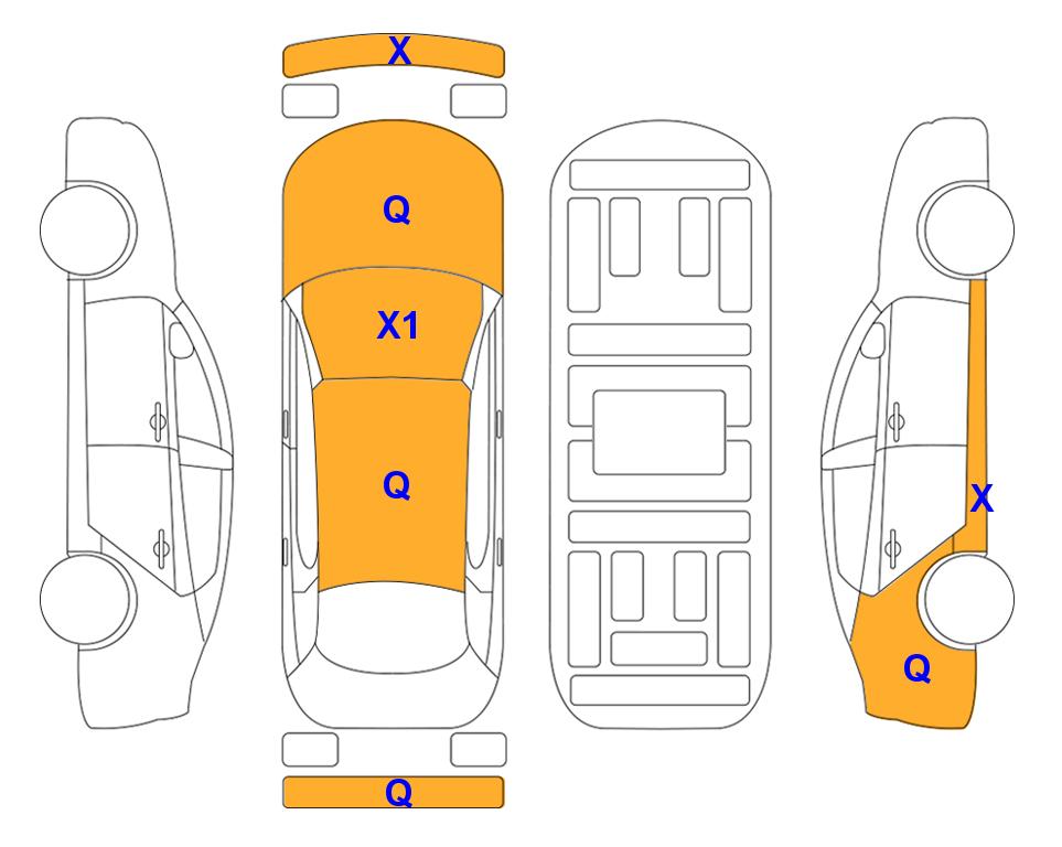 Схема состояния кузова Lotte для KIA MORNING URBAN (G) 1.0 VAN