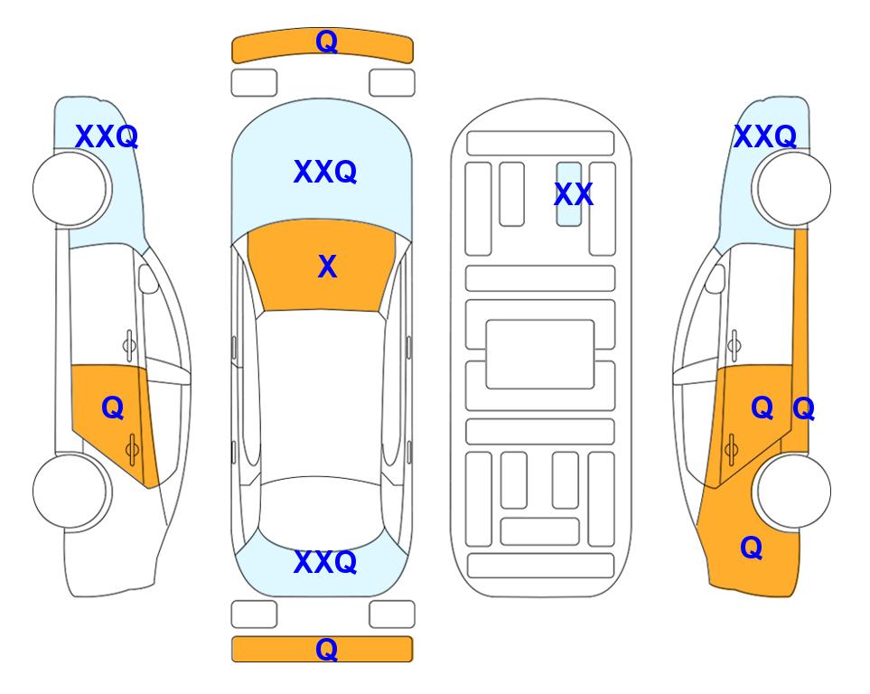 Схема состояния кузова Lotte для Hyundai ALL NEW AVANTE (G) 1.6 MODERN