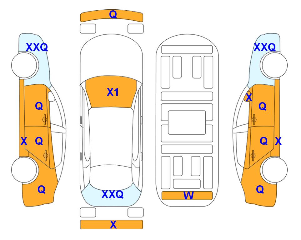 Схема состояния кузова Lotte для Hyundai THE NEW AVANTE (G) 1.6 LIMITED