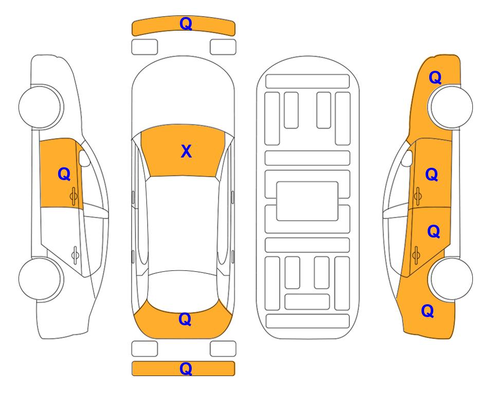 Схема состояния кузова Lotte для KIA CARNIVAL KA4 (D)2.2 Noblesse 9-Seater 2WD AT