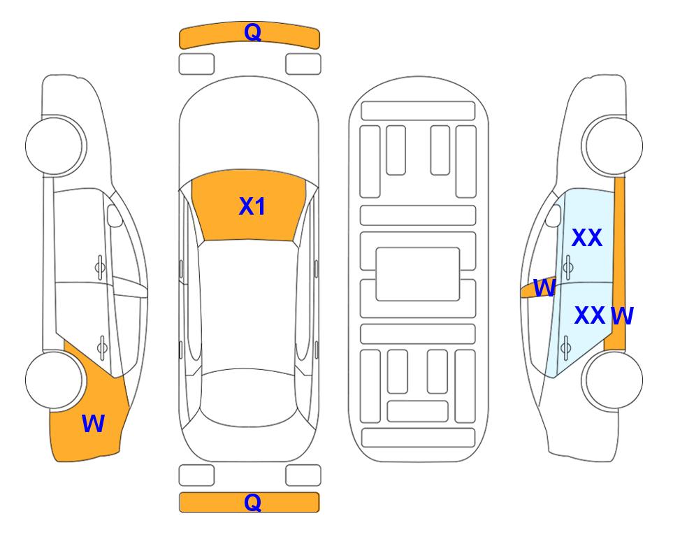 Схема состояния кузова Lotte для KIA K8 (H) 1.6 Noblesse
