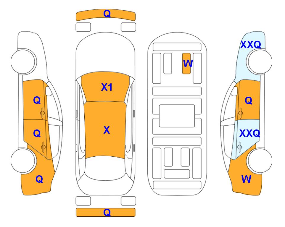 Схема состояния кузова Lotte для KIA EV6 (E) Standard Air 4WD