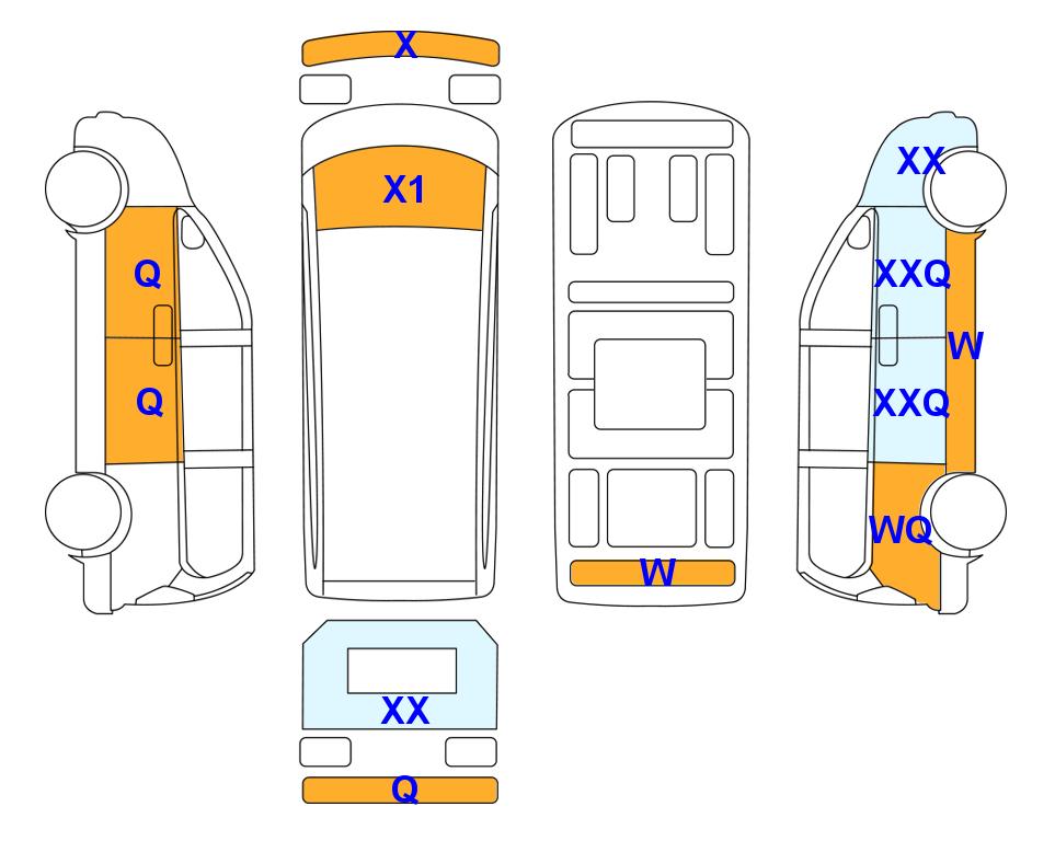 Схема состояния кузова Lotte для Hyundai STARIA (D) 2.2 Tourer 11-Seater Smart
