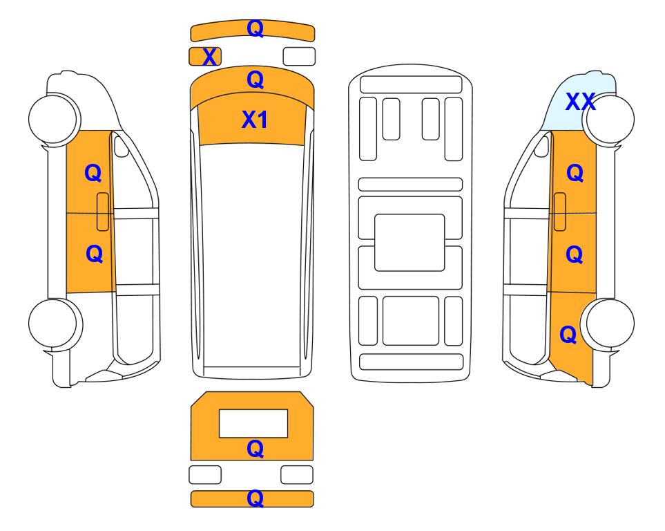 Схема состояния кузова Lotte для Hyundai STARIA (D) 2.2 Cargo 3-Seater Smart