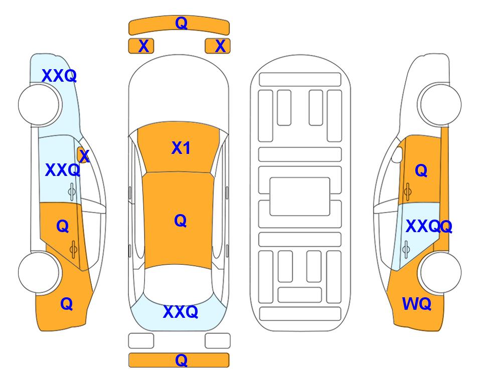 Схема состояния кузова Lotte для KIA CARNIVAL KA4 (D) 2.2 Prestige 9-Seater