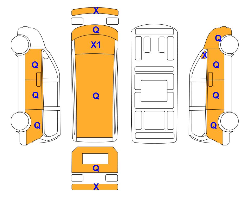 Схема состояния кузова Lotte для Hyundai STARIA (D) 2.2 Cargo 3-Seater Modern