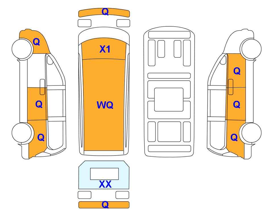 Схема состояния кузова Lotte для Hyundai STARIA (D) 2.2 Cargo 5-Seater Modern