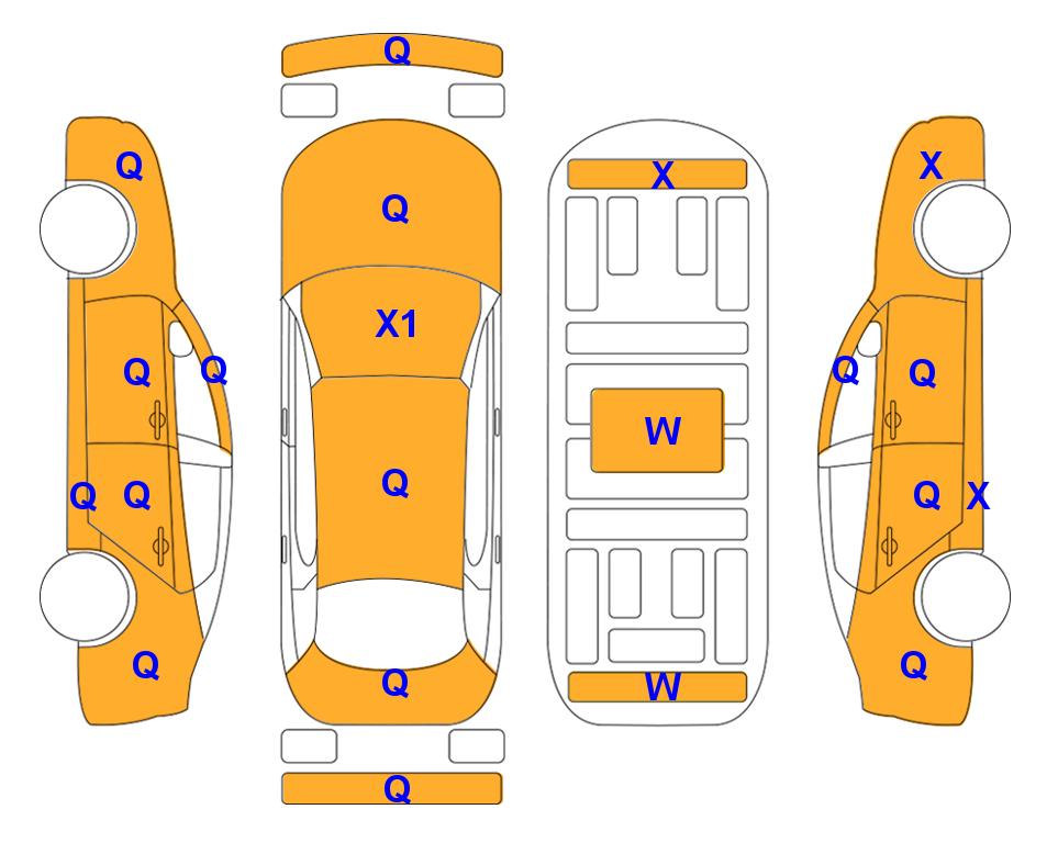 Схема состояния кузова Lotte для KIA MORNING URBAN (G) 1.0 VAN