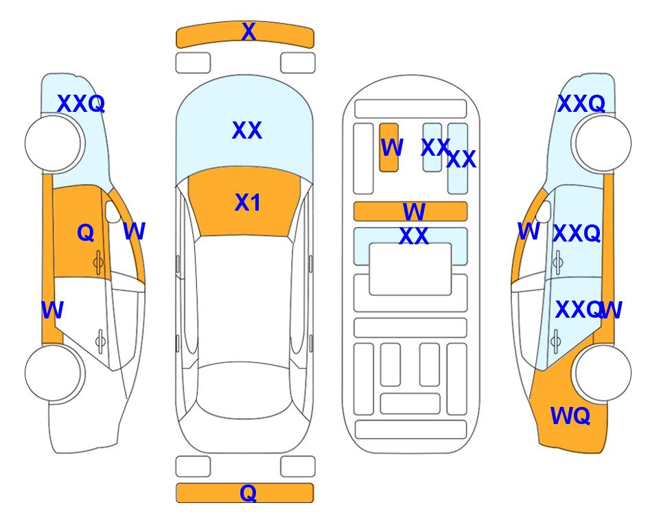 Схема состояния кузова Lotte для KIA THE NEW K3 (G) 1.6 Prestige