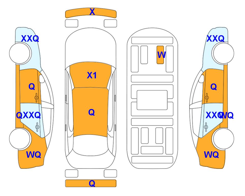 Схема состояния кузова Lotte для Hyundai ALL NEW AVANTE (G) 1.6 MODERN