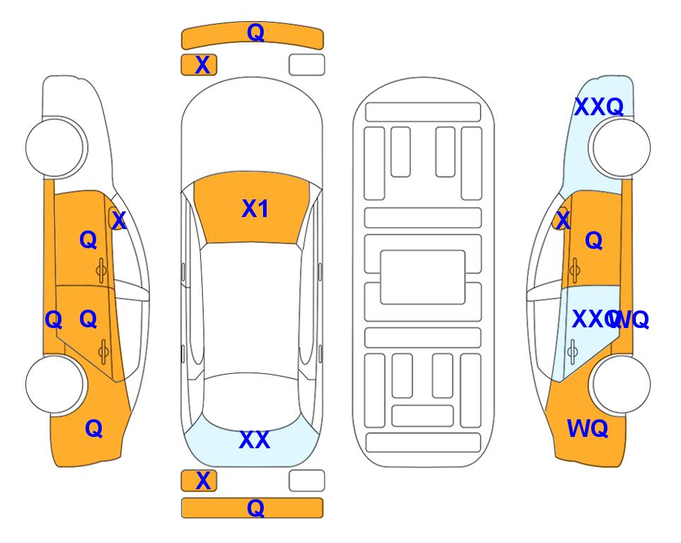 Схема состояния кузова Lotte для Hyundai ALL NEW AVANTE (G) 1.6 MODERN
