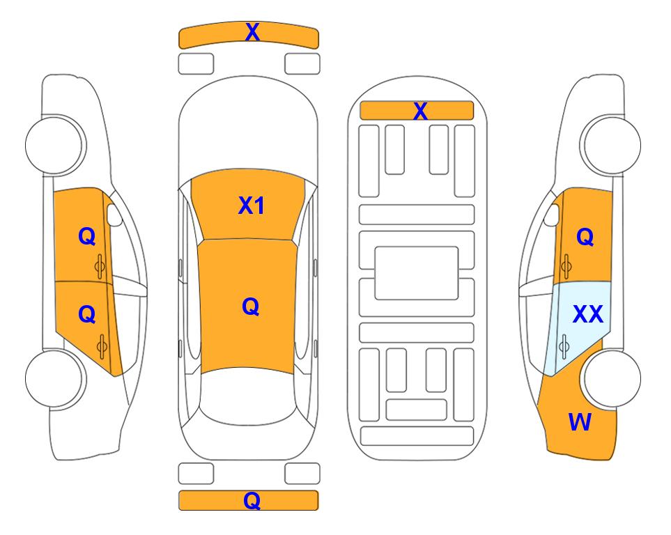 Схема состояния кузова Lotte для Hyundai THE NEW KONA (H) 1.6 2WD Modern
