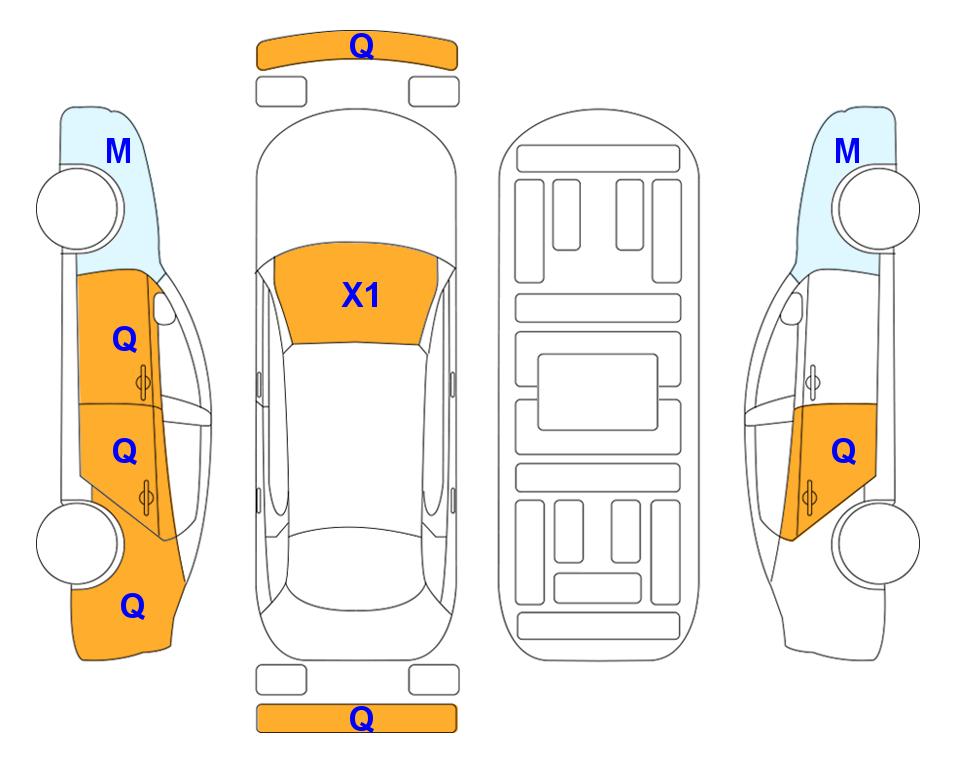 Схема состояния кузова Lotte для Tesla TESLA MODEL Y RWD (E) 5-Seater 2WD AT