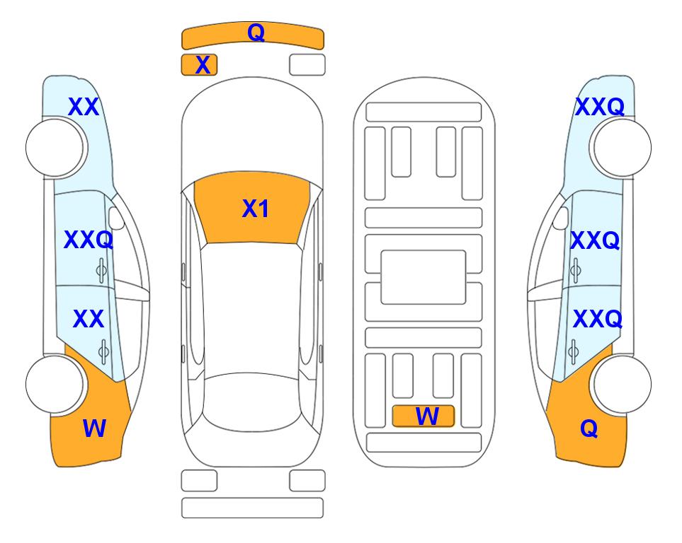 Схема состояния кузова Lotte для KIA INTERACTIVE K5 (G) 2.0 Trendy