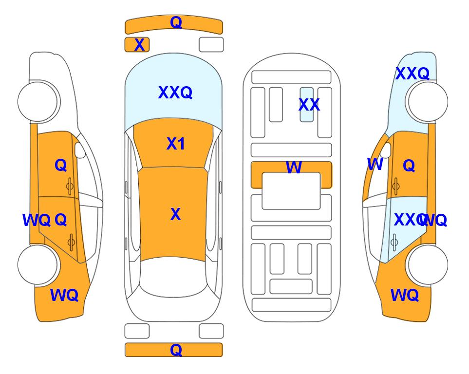 Схема состояния кузова Lotte для Hyundai ALL NEW AVANTE (G) 1.6 MODERN