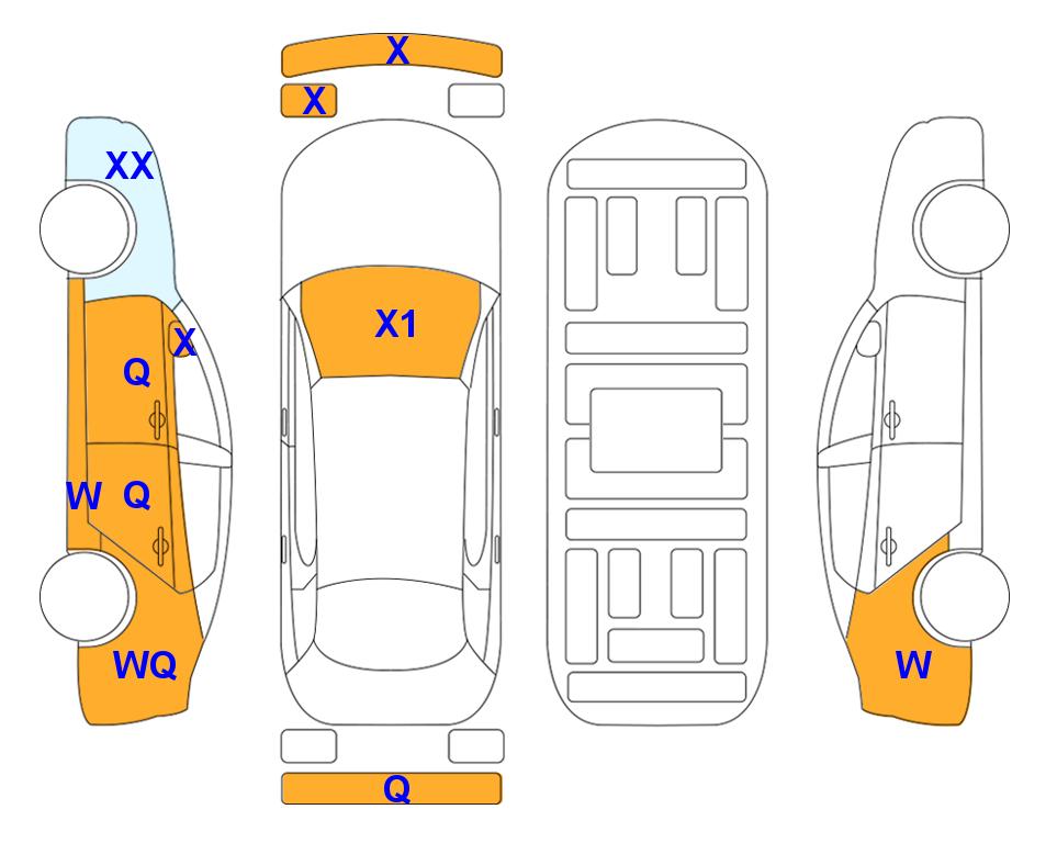 Схема состояния кузова Lotte для Hyundai ALL NEW AVANTE (H) 1.6 MODERN