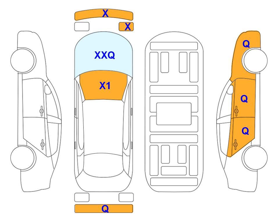 Схема состояния кузова Lotte для Hyundai THE NEW GRANDEUR (G) 2.5 Le Blanc