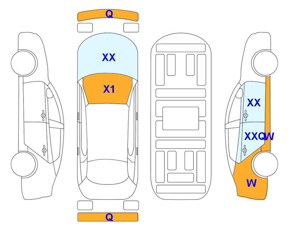 Схема состояния кузова Lotte для Hyundai IONIQ 5 (E) Long Range Prestige 4WD
