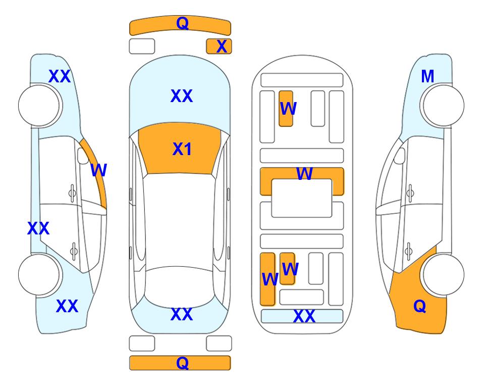 Схема состояния кузова Lotte для Genesis GENESIS GV80 (G) 3.5T 4WD 5-Seater