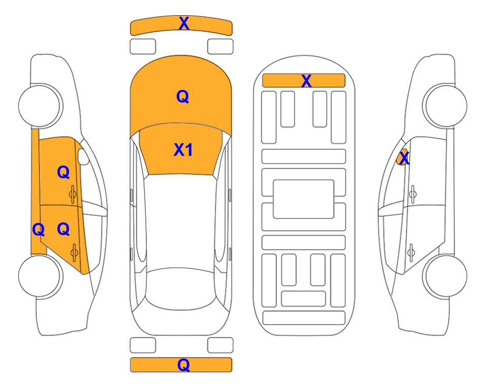 Схема состояния кузова Lotte для KIA K3 (G)1.6 Trendy 2WD AT