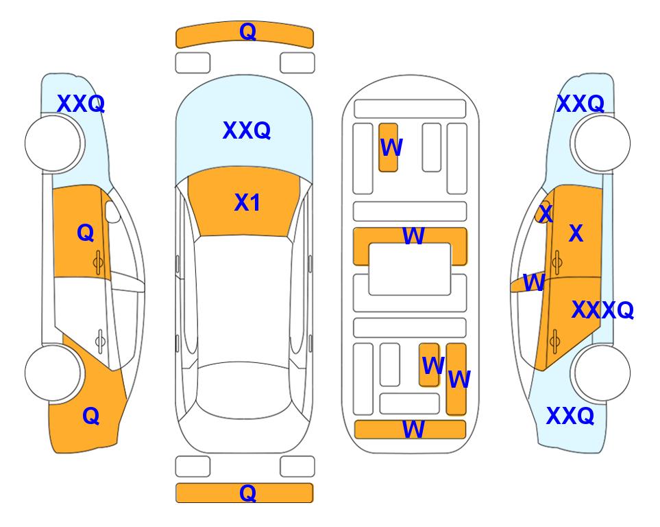 Схема состояния кузова Lotte для KIA SORENTO MQ4 (D) 2.2 Noblesse 7-Seater