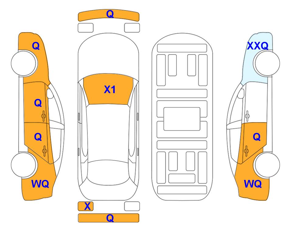 Схема состояния кузова Lotte для Hyundai THE NEW GRANDEUR (G) 2.5 Exclusive