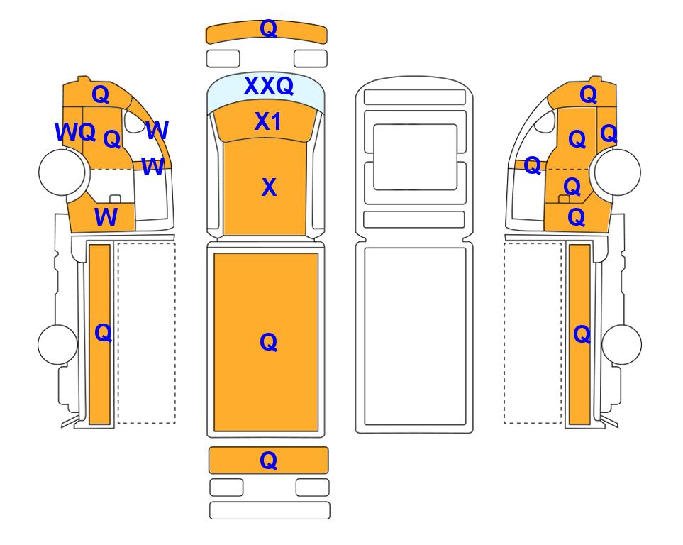Схема состояния кузова Lotte для Hyundai PORTER II (D) 2.5 Double Cab Extra Long Wheelbase SMART 2WD