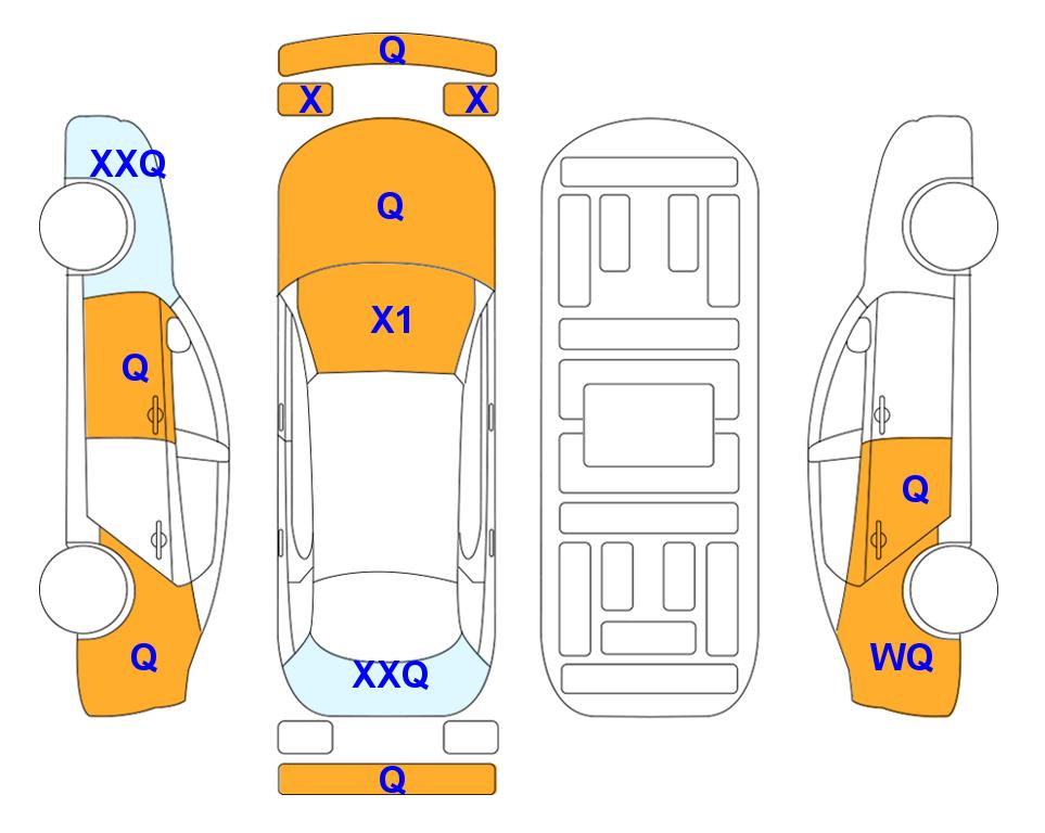 Схема состояния кузова Lotte для Hyundai CASPER (G) 1.0 Modern