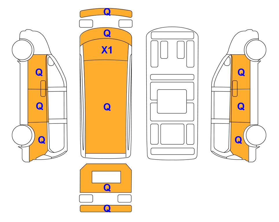 Схема состояния кузова Lotte для Hyundai STARIA (D) 2.2 Cargo 3-Seater Smart