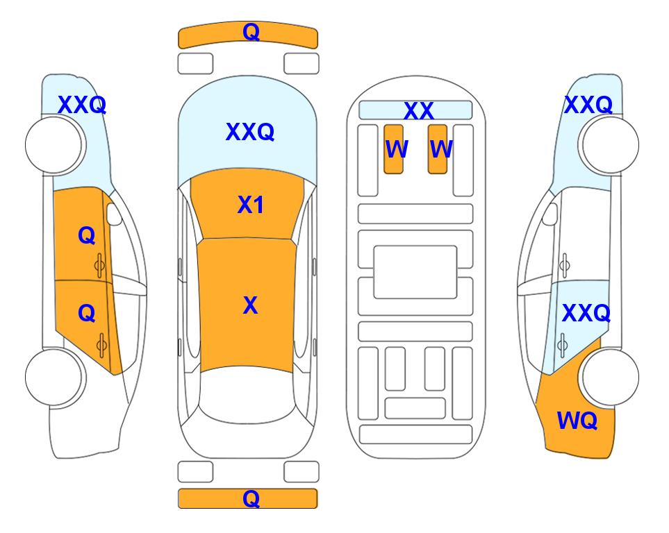 Схема состояния кузова Lotte для Chevrolet SPARK (G) 1.0 LT