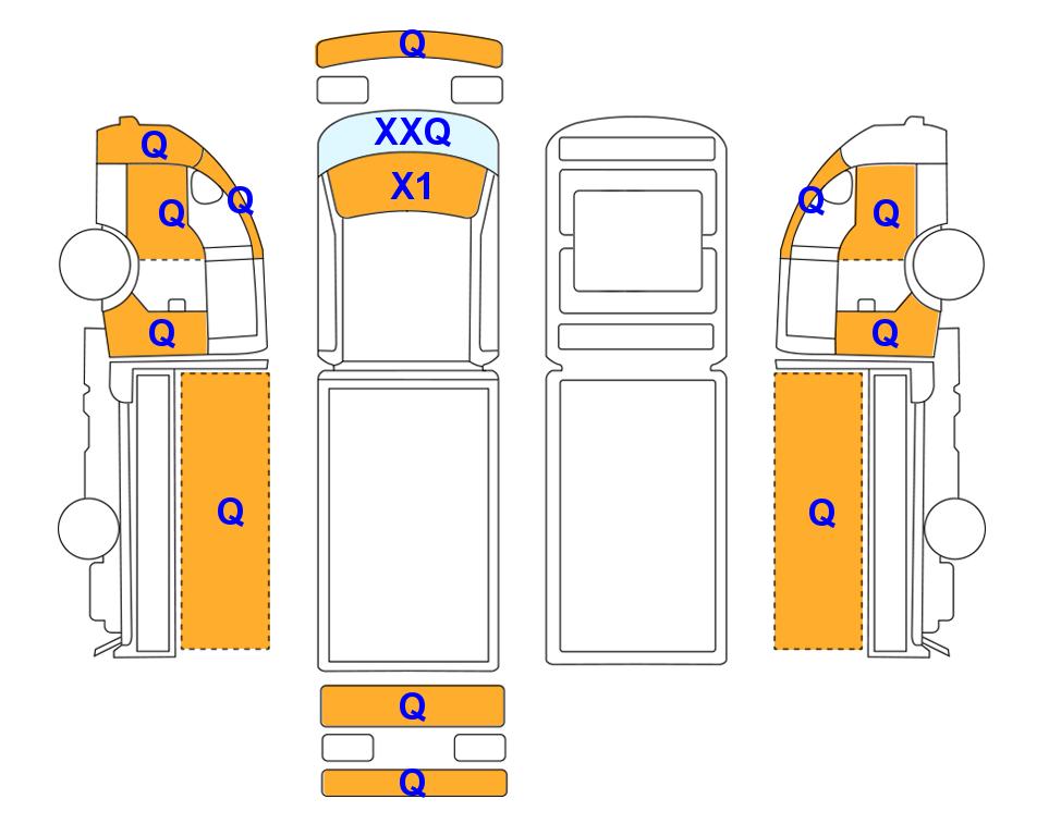 Схема состояния кузова Lotte для Hyundai PORTER Ⅱ (D) 2.5 특장 내장탑파워게이트 초장축 슈퍼캡 스마트