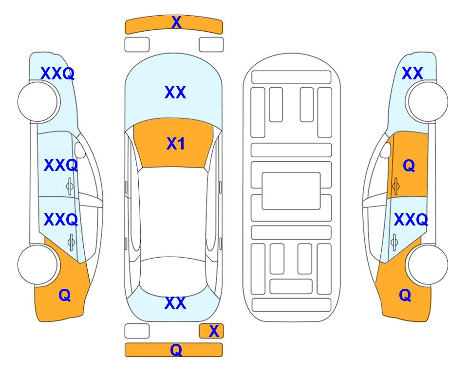 Схема состояния кузова Lotte для KGM / SsangYong TIVOLI (D) 1.6 TX