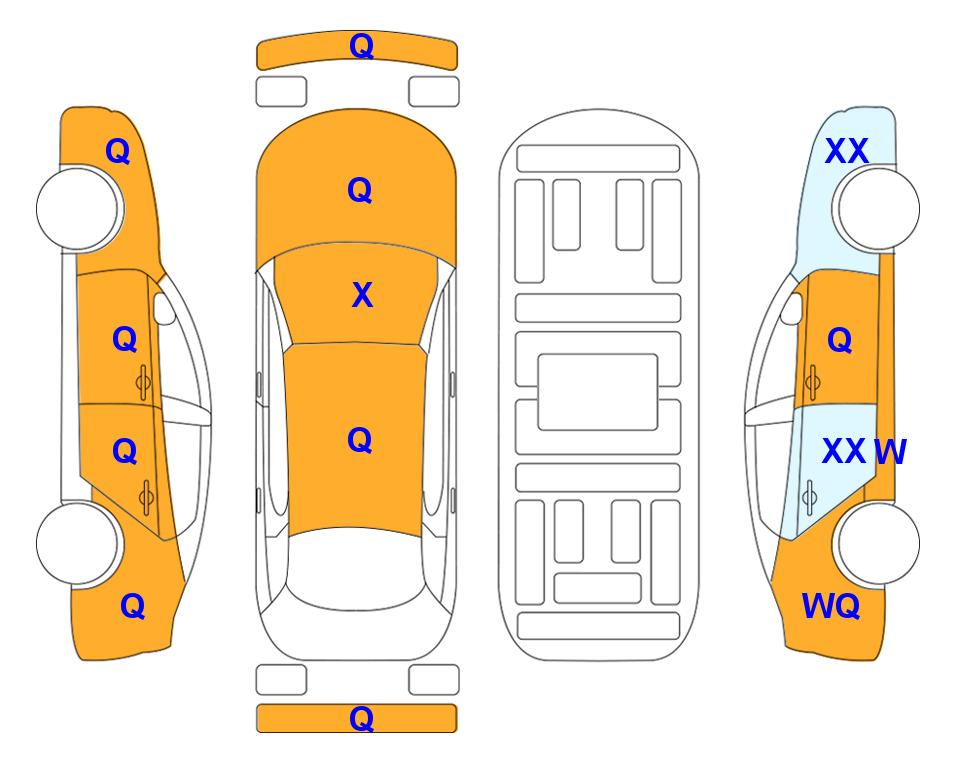Схема состояния кузова Lotte для KIA THE BOLD SPORTAGE (D) 2.0 4WD Trendy