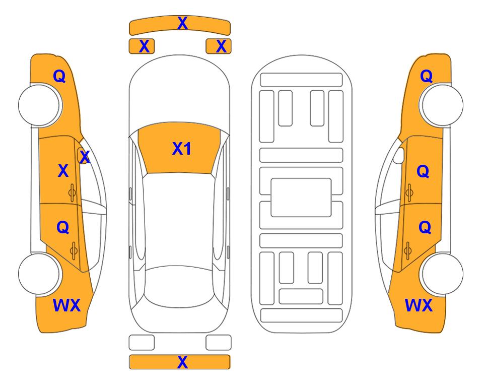 Схема состояния кузова Lotte для KIA CARNIVAL KA4 (D) 2.2 Prestige 9-Seater