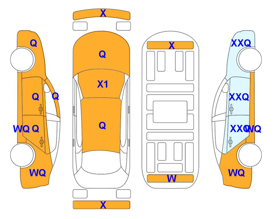 Схема состояния кузова Lotte для KIA THE NEW K3 (G) 1.6 Trendy