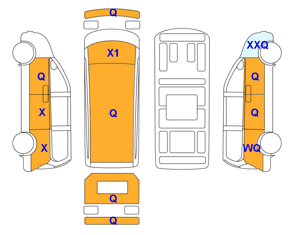 Схема состояния кузова Lotte для Hyundai STARIA (D) 2.2 Tourer 11-Seater Modern