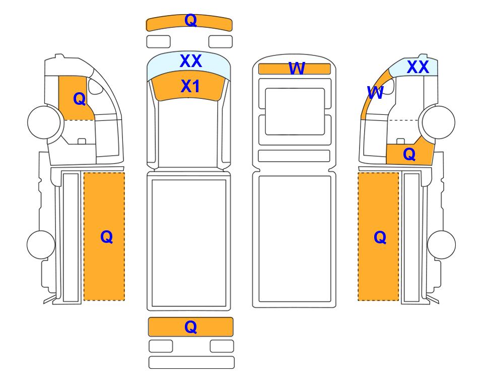 Схема состояния кузова Lotte для KIA BONGO (E) 1톤 특장 내장탑차 로우 배터리진단 고전압 배터리 상태 (SoH) 진단을 완료한 차량입니다.