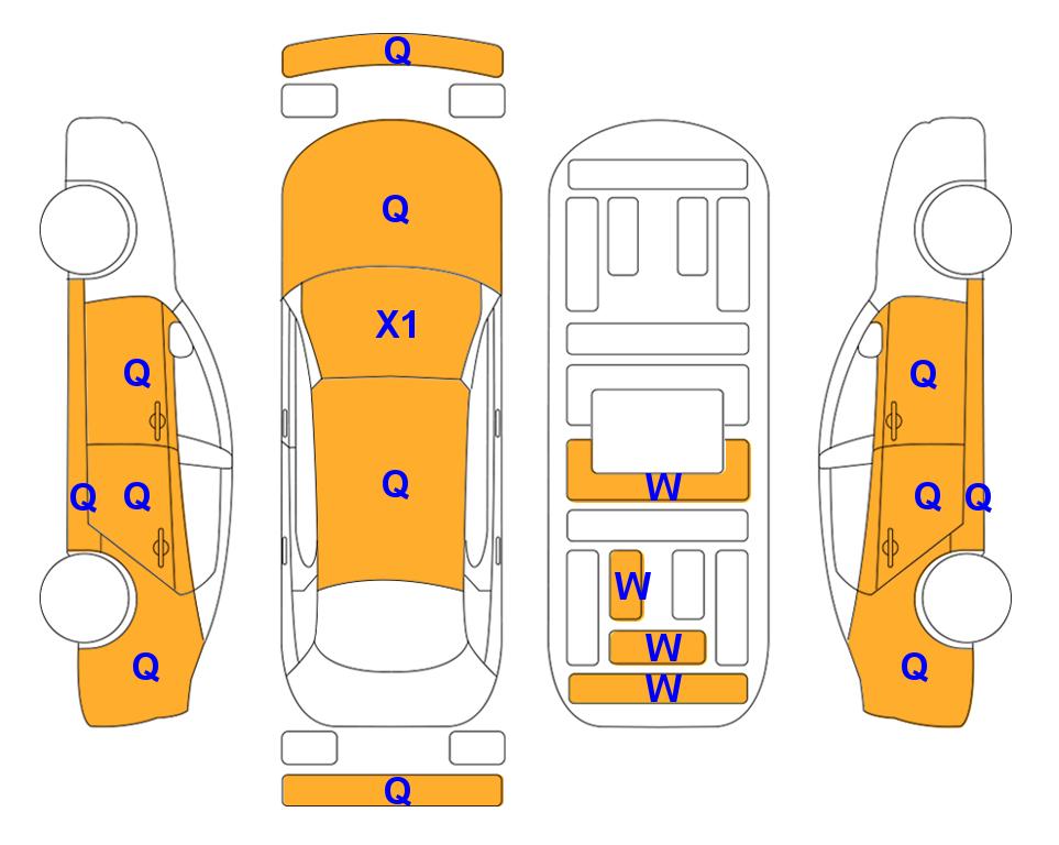 Схема состояния кузова Lotte для KIA THE NEW RAY (G) 1.0 Prestige