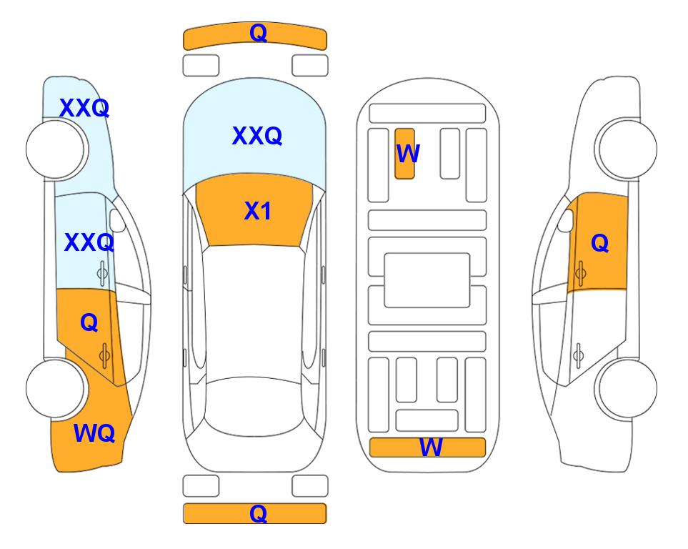Схема состояния кузова Lotte для Hyundai THE NEW GRANDEUR (G) 2.5 Exclusive