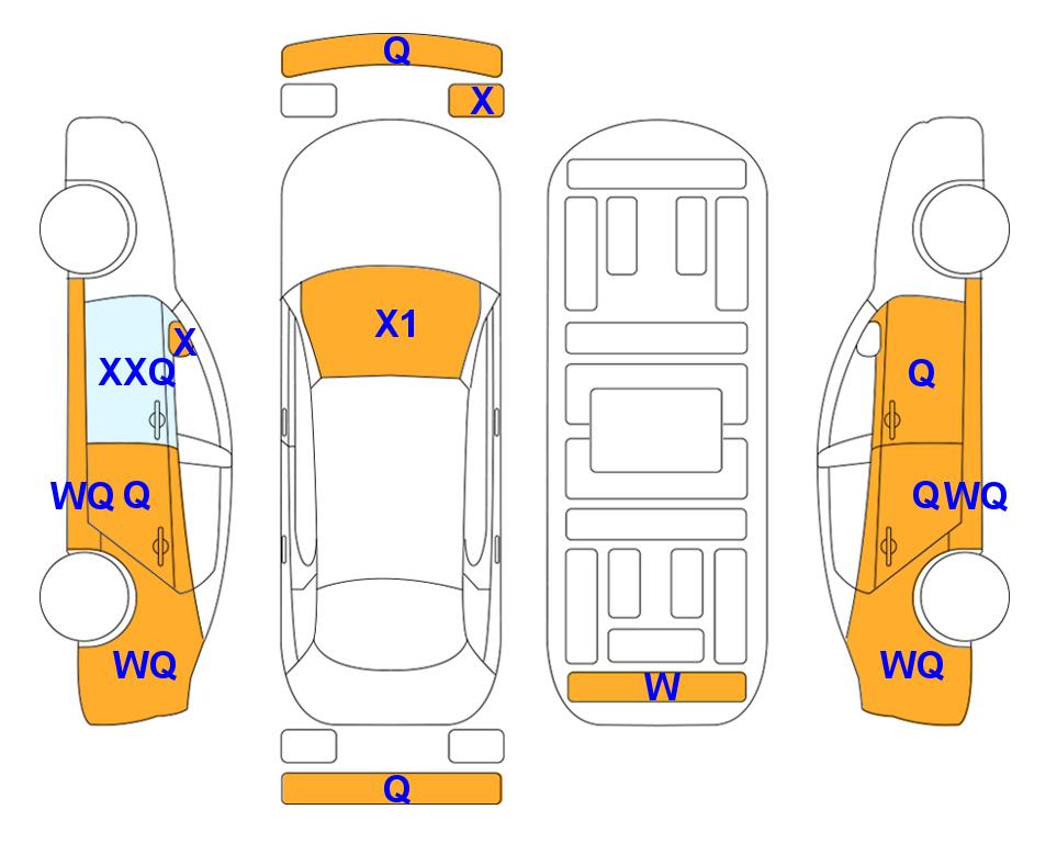 Схема состояния кузова Lotte для KIA THE NEW K3 (G) 1.6 Prestige