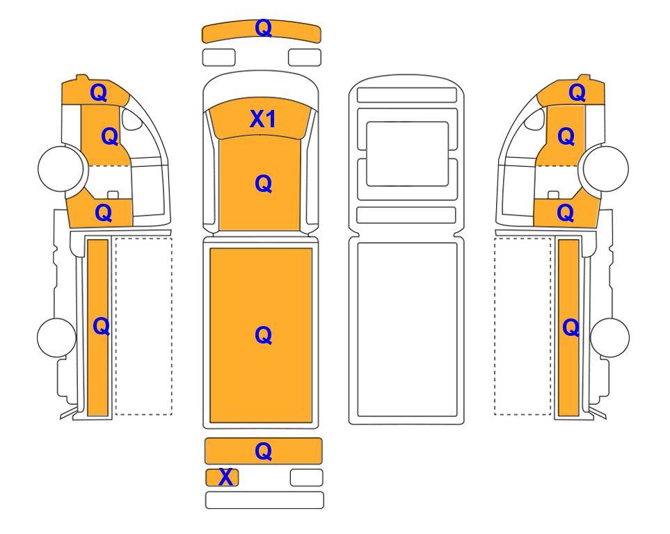 Схема состояния кузова Lotte для Hyundai PORTER II (D) 2.5 일반캡 초장축 스마트 2WD