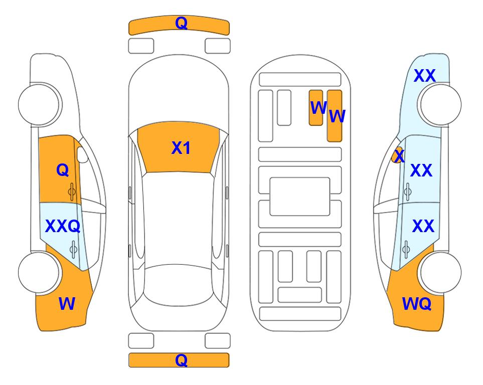 Схема состояния кузова Lotte для KIA SELTOS (G) 1.6 Signature Gravity 2WD