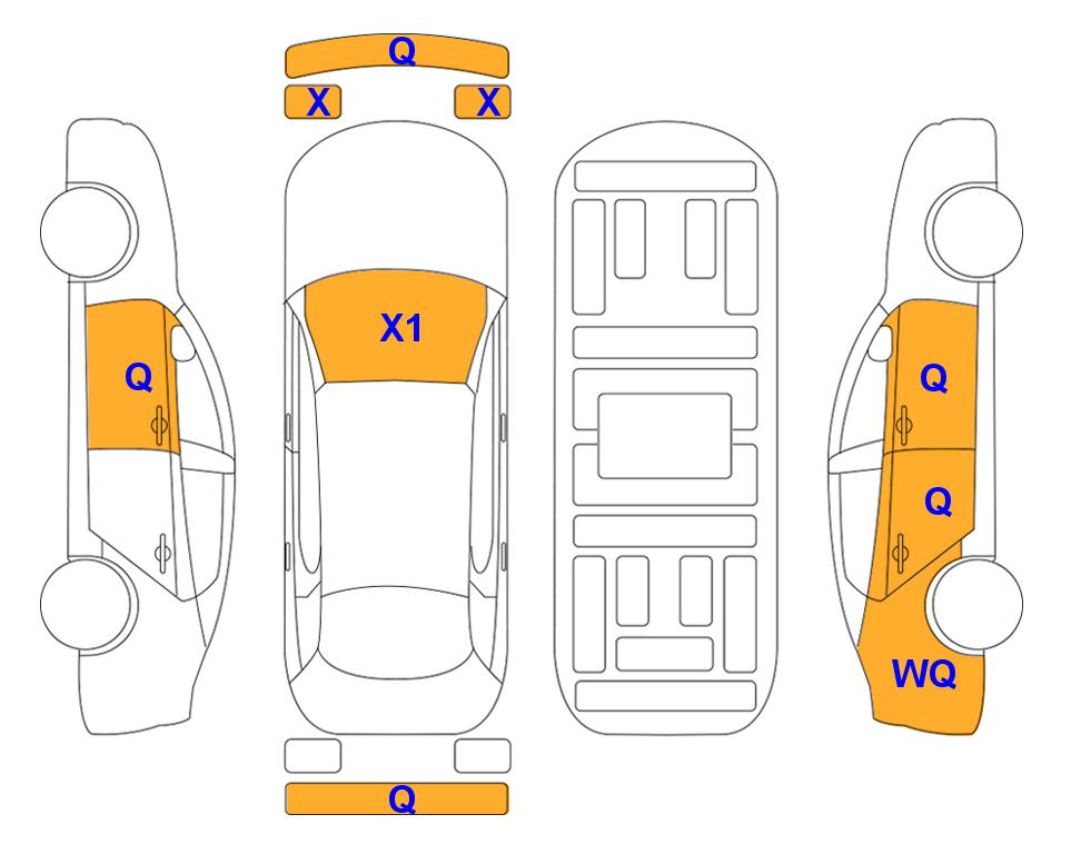 Схема состояния кузова Lotte для Chevrolet TRAX CROSSOVER (G) 1.2 TURBO ACTIV